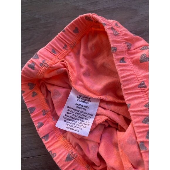 Lightning Bug Girls Size 5 Capri Leggings Orange Color with glitter hearts - Picture 10 of 11